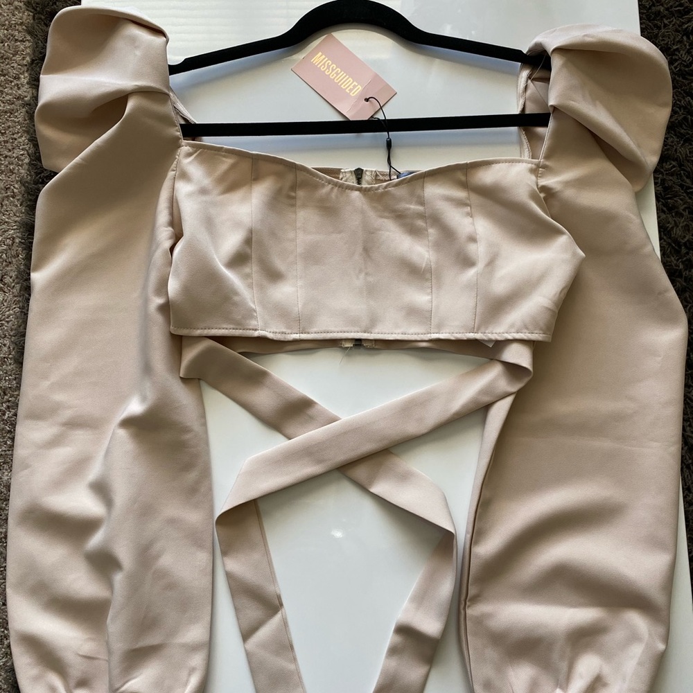 Missguided puff sleeve crop top